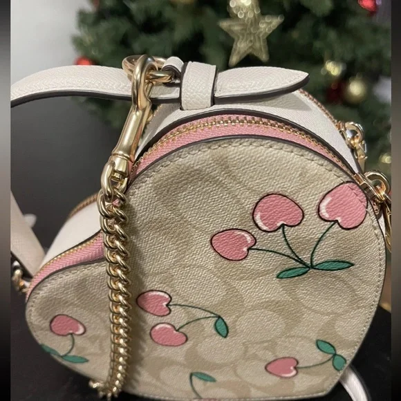 Coach Heart-Shaped Beige and Pink Crossbody Bag - Picture 4 of 8